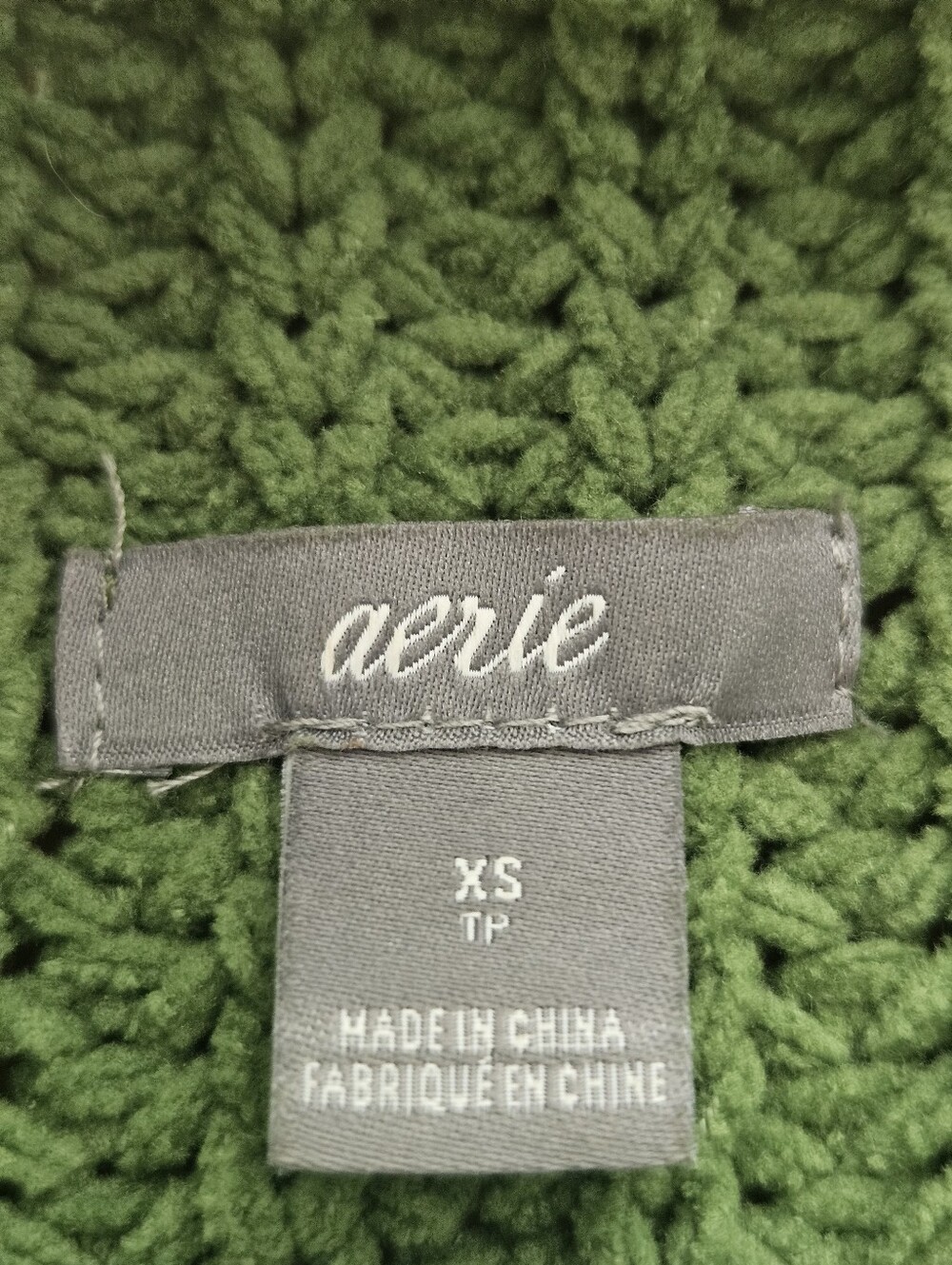 Aerie Oversized Turtleneck Chunk Knit Sweater In Fresh Green XS Cozy Fall Bright - Picture 5 of 11